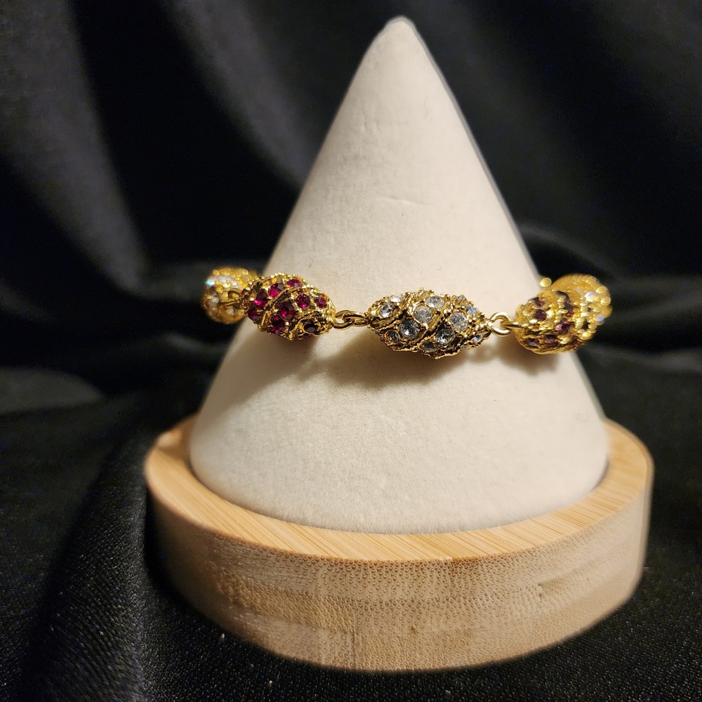 JBK Camrose & Kross Jacqueline Kennedy Multi Color Egg Link Bracelet *READ